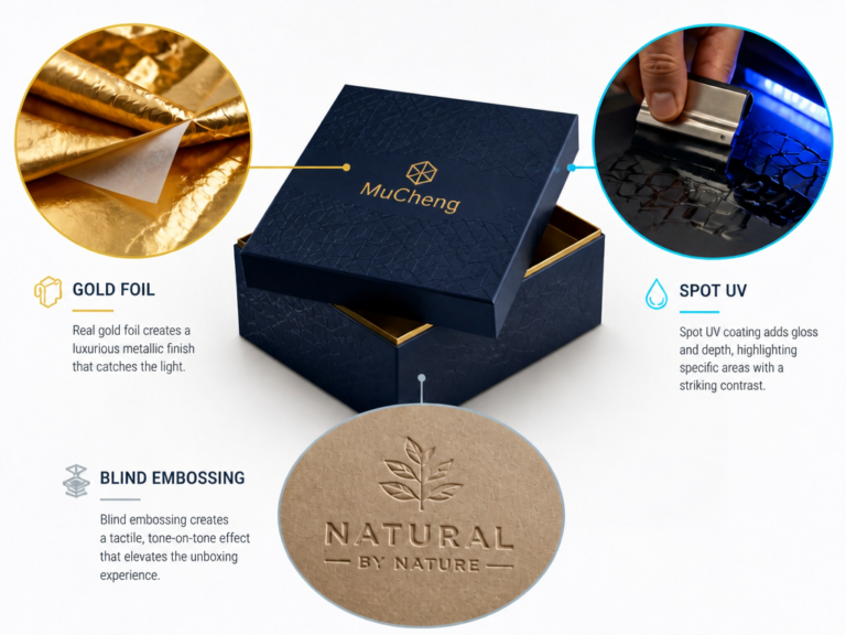 The Complete Guide to Gift Box Finishing: Foil Stamping, UV Coating & Embossing